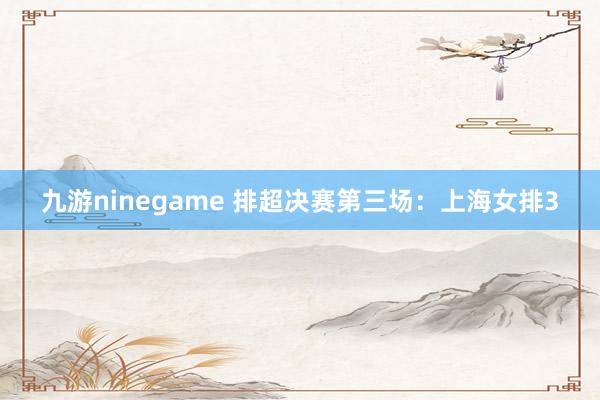 九游ninegame 排超决赛第三场：上海女排3